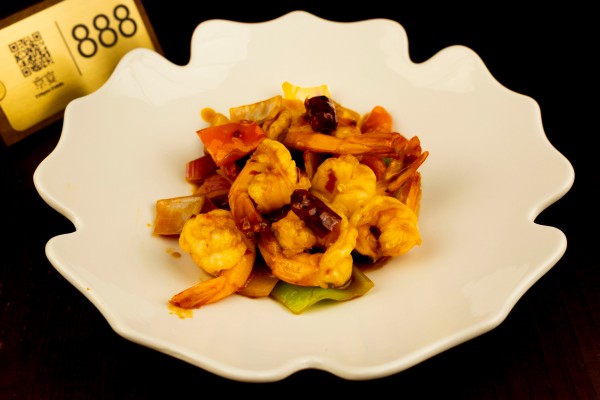 GAMBAS SALTEADAS CON SALSA PICANTE